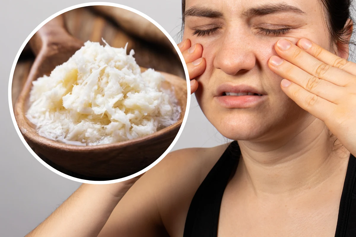 Zetrzyj odrobinę świeżego chrzanu i zaciągnij się jego zapachem - od razu poczujesz ulgę