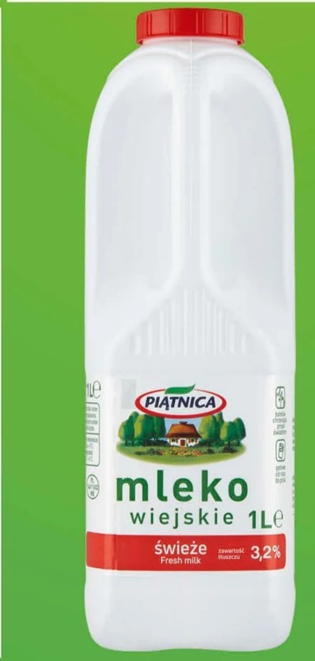 Piątnica Mleko wiejskie świeże 3,2% 1 l