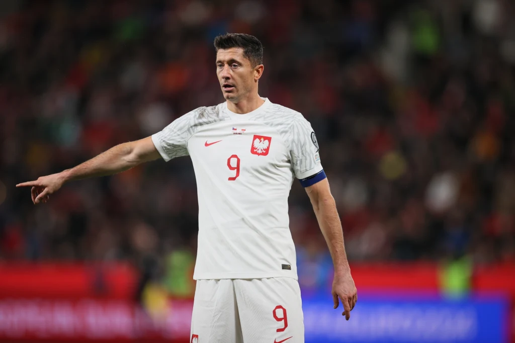 Robert Lewandowski podczas meczu Czechy - Polska Robert Lewandowski podczas meczu Czechy - Polska