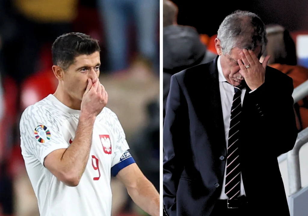 Kapitan reprezentacji Polski Robert Lewandowski i selekcjoner Fernando Santos Kapitan reprezentacji Polski Robert Lewandowski i selekcjoner Fernando Santos