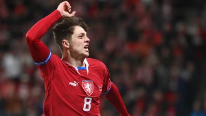 Ladislav Krejci po golu w meczu Czechy - Polska
