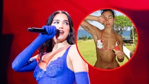 Dua Lipa znów sporo odsłoniła. Gwiazda pręży ciało w skąpym bikini. Co za figura! 