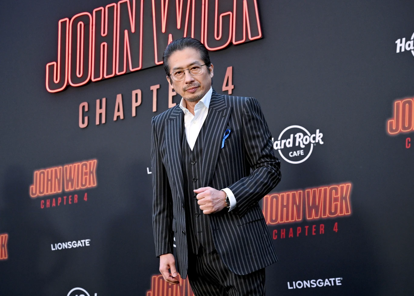 Hiroyuki Sanada na premierze filmu "John Wick 4"
