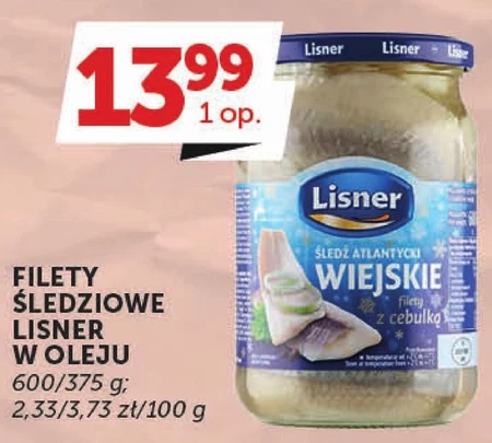 Lisner Śledź atlantycki Wiejskie filety z cebulką 600 g