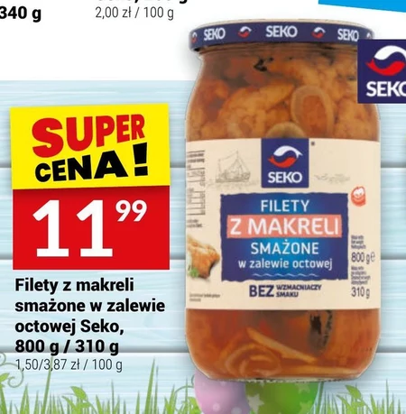 Seko Filety z makreli smażone w zalewie octowej 800 g