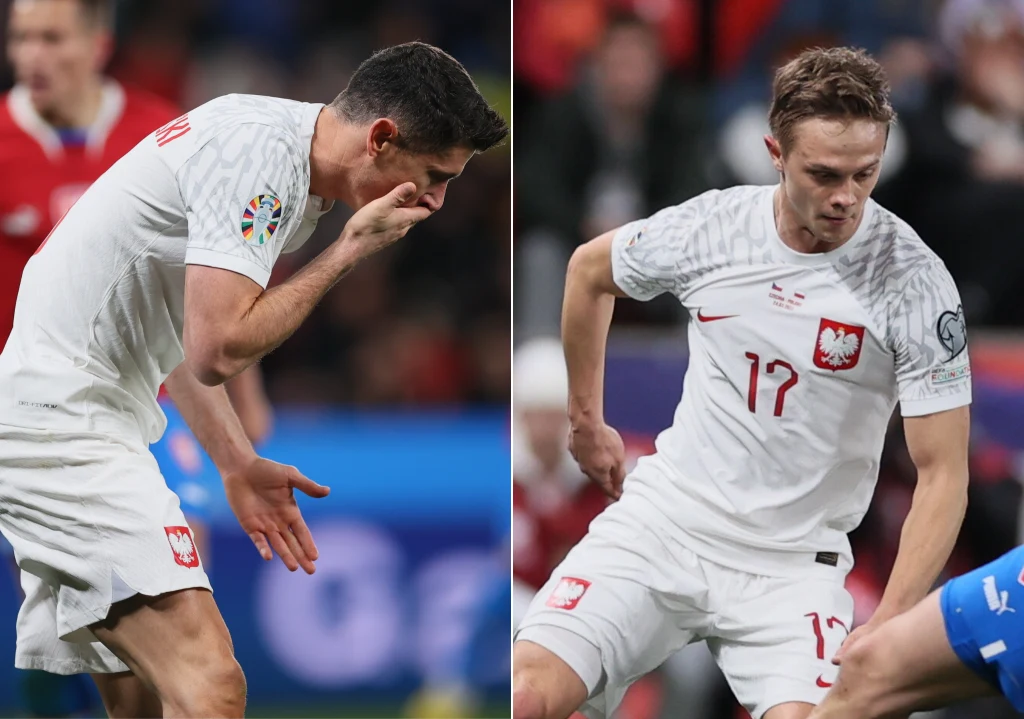 Reprezentacja Polski. Na zdjęciu Robert Lewandowski i Robert Gumny Reprezentacja Polski. Na zdjęciu Robert Lewandowski i Robert Gumny