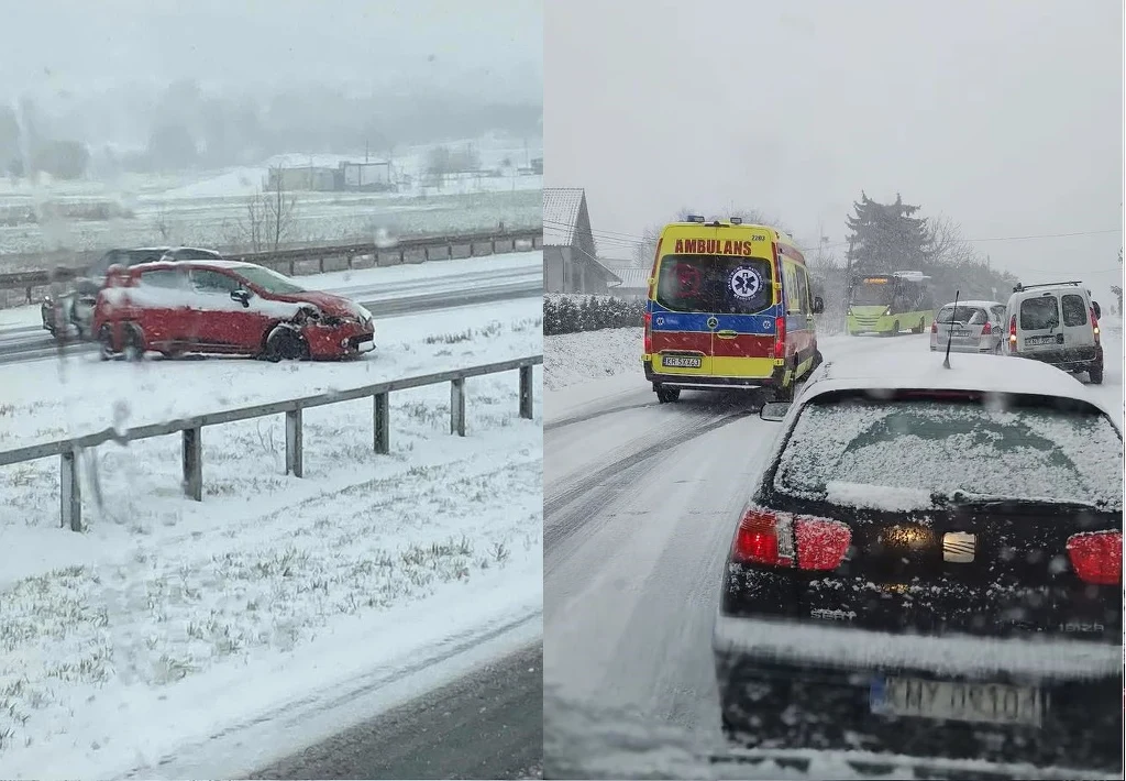 Małopolskie drogi zostały sparaliżowane przez atak zimy Małopolskie drogi zostały sparaliżowane przez atak zimy