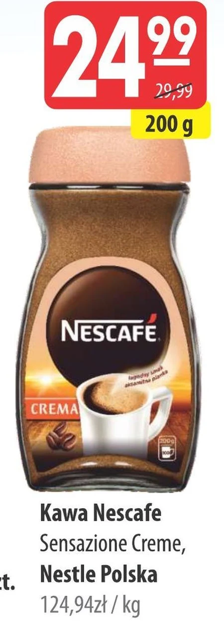 Nescafé Crema Kawa rozpuszczalna 200 g