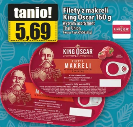 King Oscar Filety z makreli w sosie teriyaki 160 g