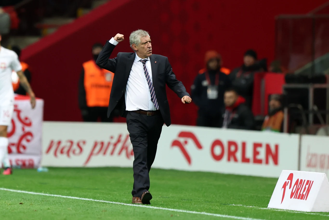 Fernando Santos podczas meczu Polska - Albania