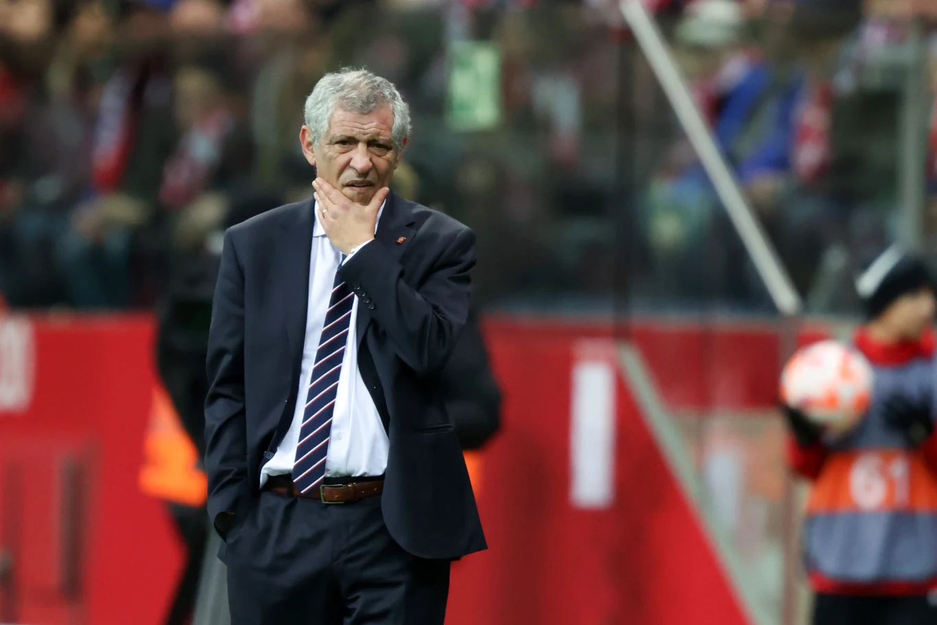 Fernando Santos podczas meczu Polska - Albania