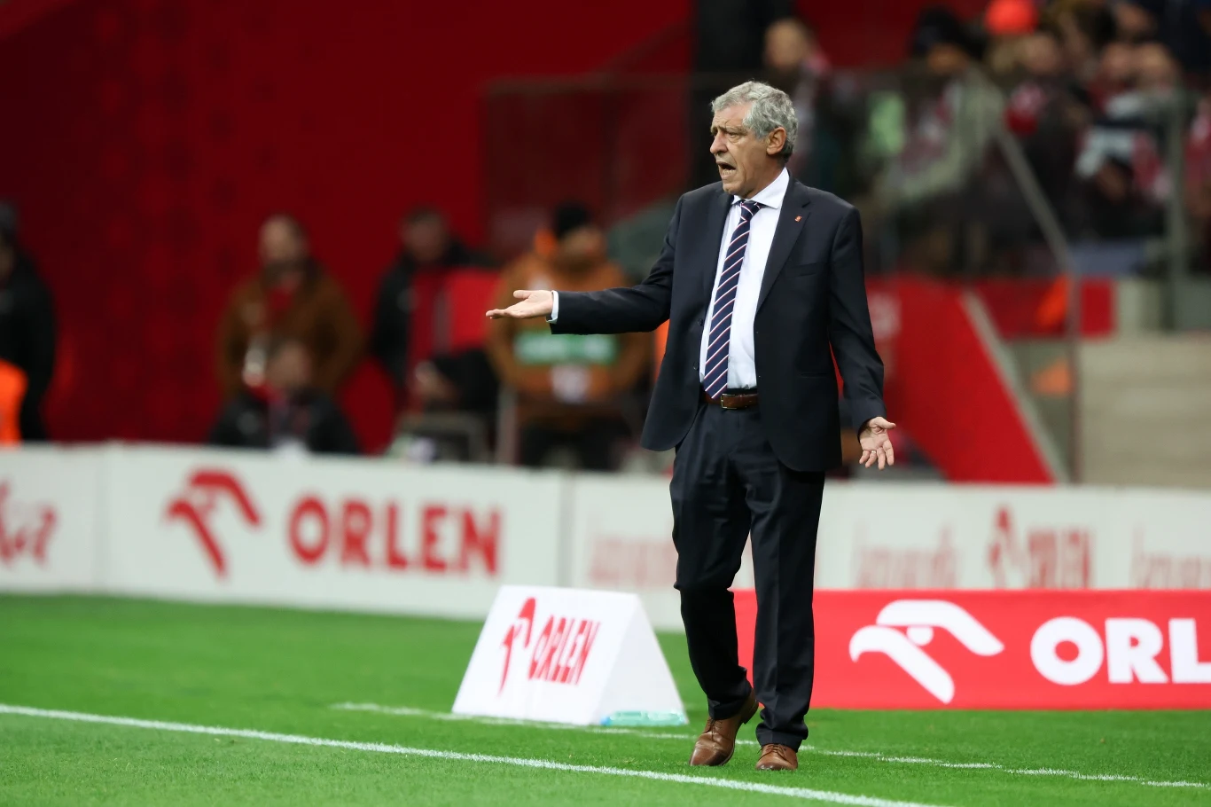 Fernando Santos podczas meczu Polska - Albania