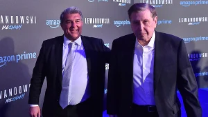 Joan Laporta (z lewej) w Warszawie 