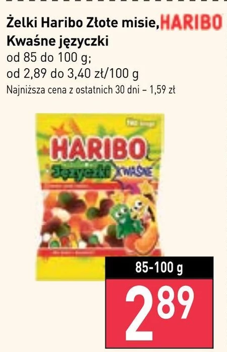 Haribo Języczki Żelki o smaku owocowym kwaśne 85 g
