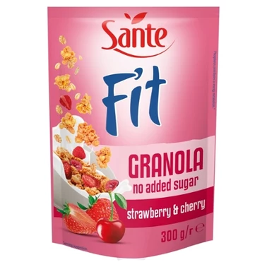 Sante Fit Granola z truskawką i wiśnią 300 g - 1