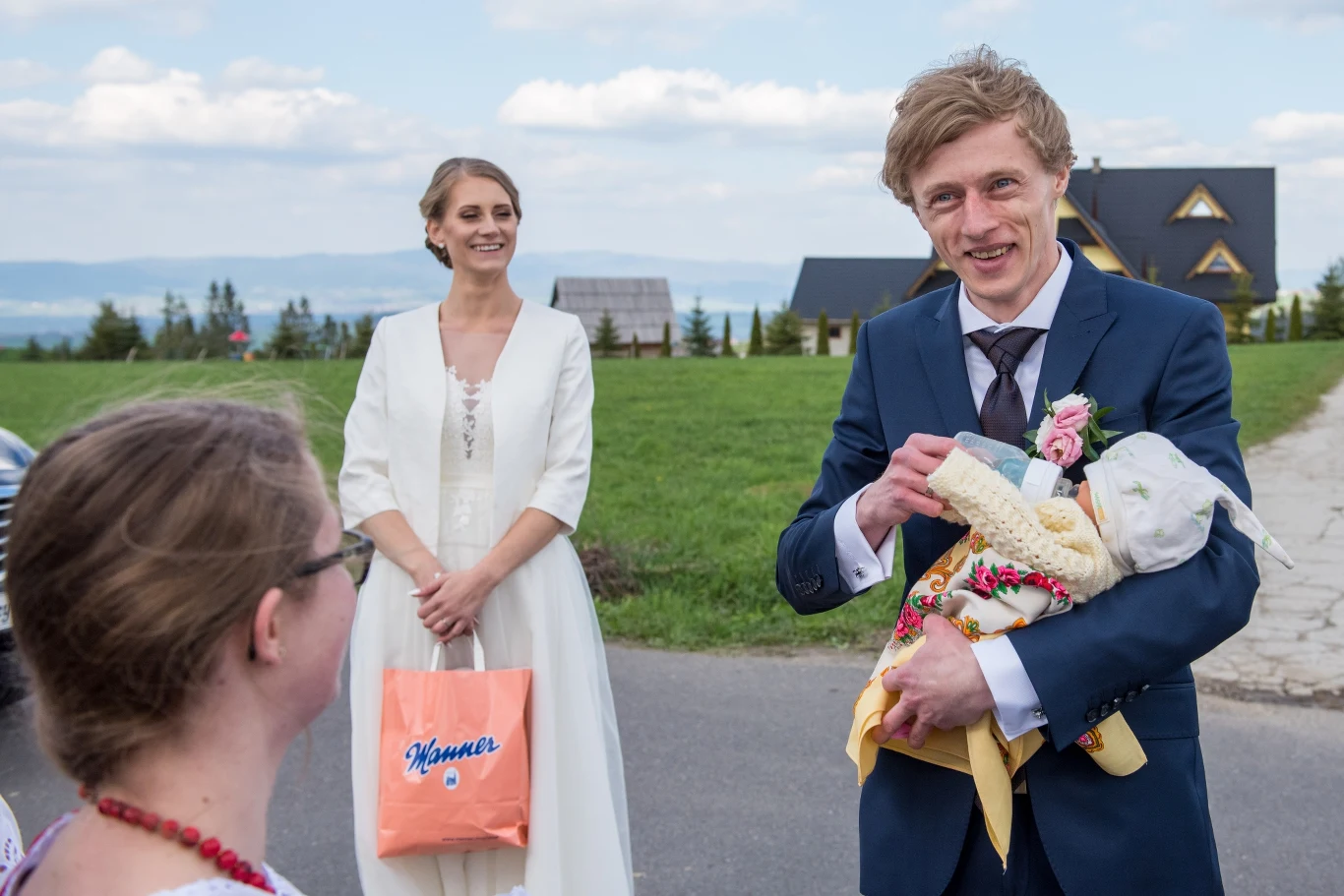 Dawid Kubacki z żoną i dzieckiem Dawid Kubacki z żoną i dzieckiem