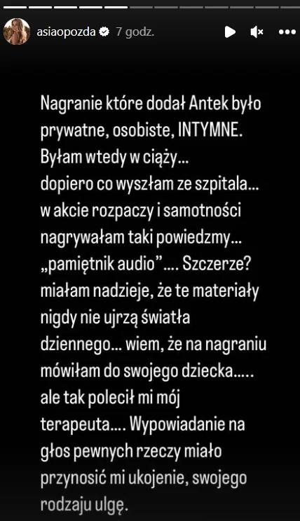 Joanna Opozda - Oświadczenie Joanna Opozda - Oświadczenie