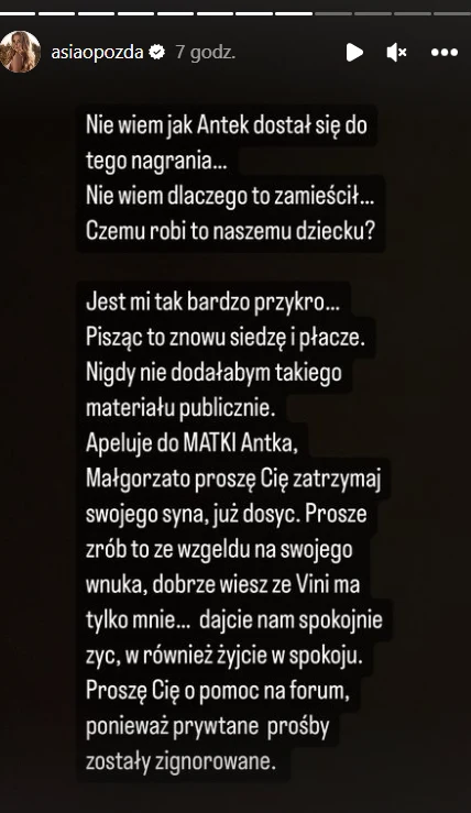 Joanna Opozda - Oświadczenie Joanna Opozda - Oświadczenie