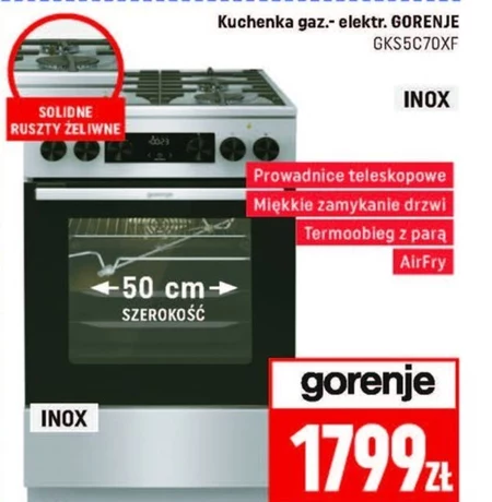 Kuchenka gazowo-elektryczna Gorenje