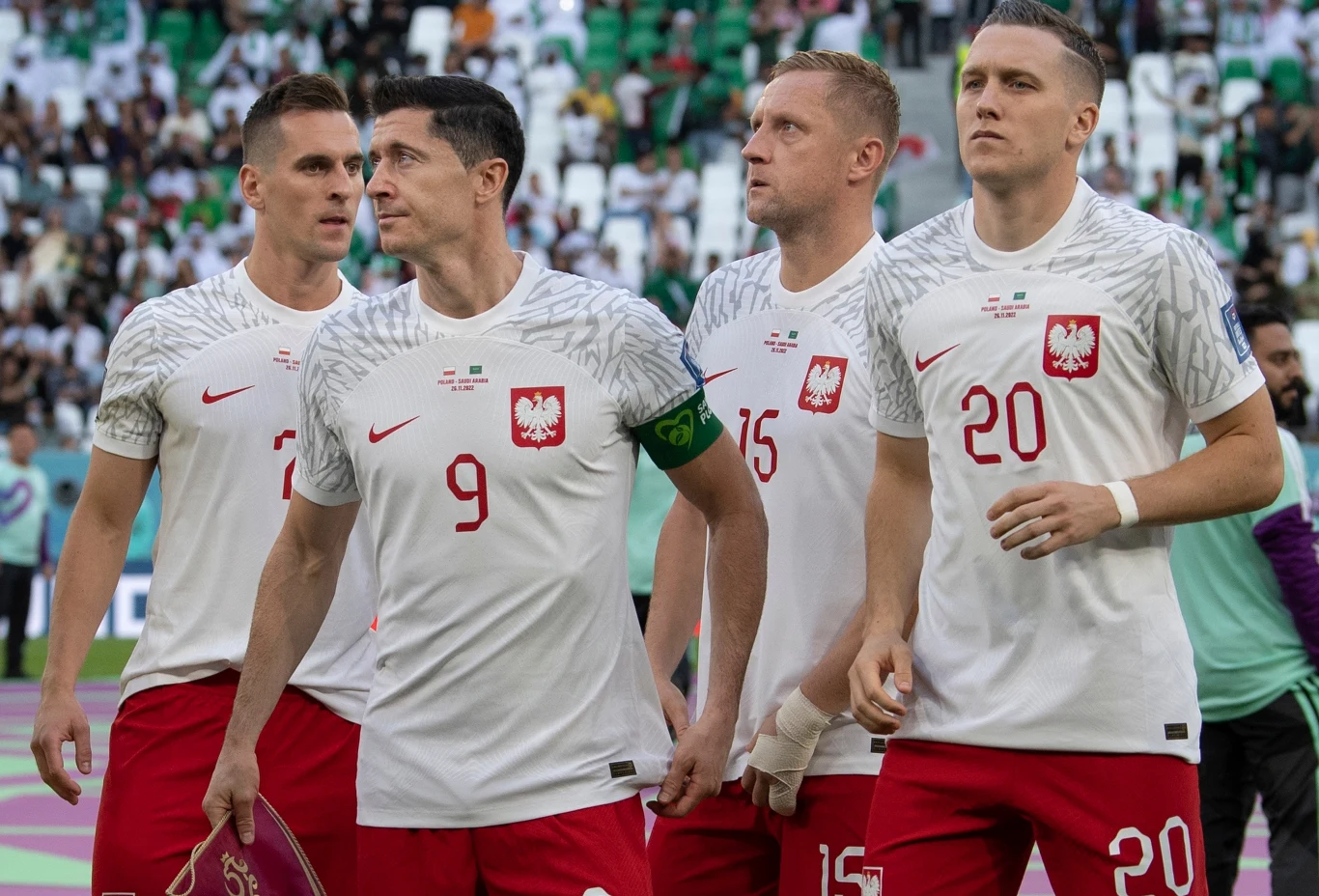 Zawodnicy reprezentacji Polski: Arkadiusz Milik, Robert Lewandowski, Kamil Glik i Piotr Zieliński Zawodnicy reprezentacji Polski: Arkadiusz Milik, Robert Lewandowski, Kamil Glik i Piotr Zieliński