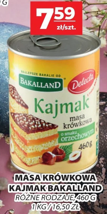 Bakalland Kajmak masa krówkowa o smaku orzechowym 460 g