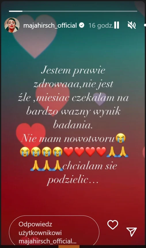 Maja Hirsch dobrą wiadomością podzieliła się na Instagramie Maja Hirsch dobrą wiadomością podzieliła się na Instagramie