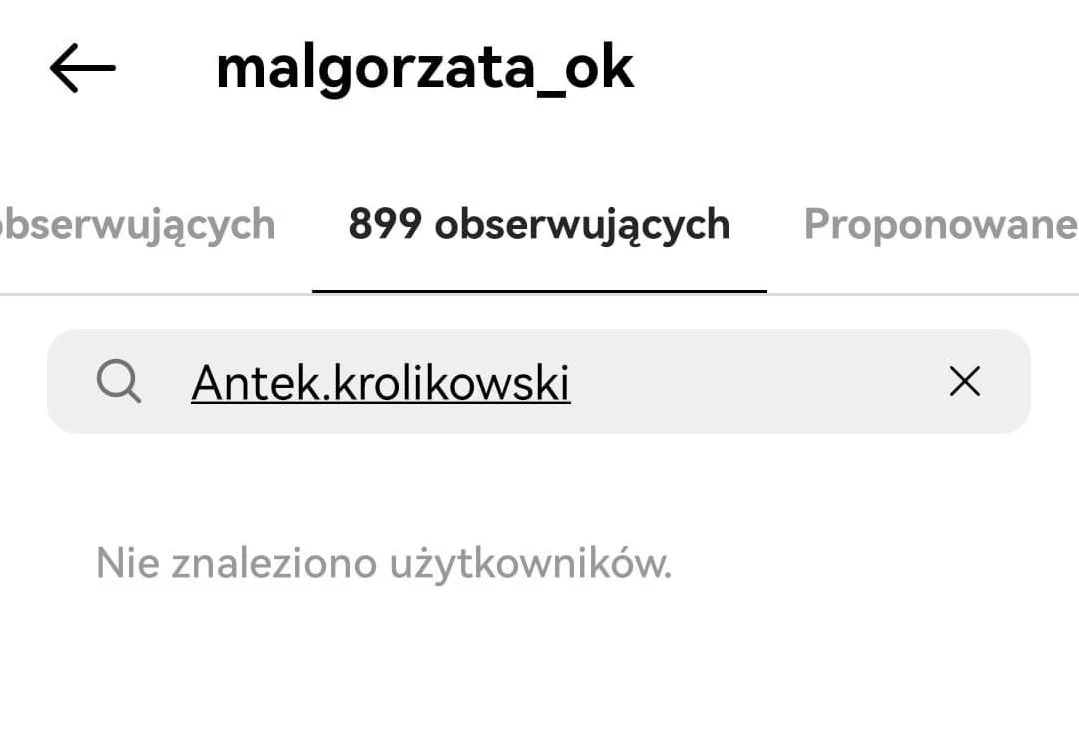Małgorzata Królikowska już nie obserwuje Antka na Instagramie Małgorzata Królikowska już nie obserwuje Antka na Instagramie