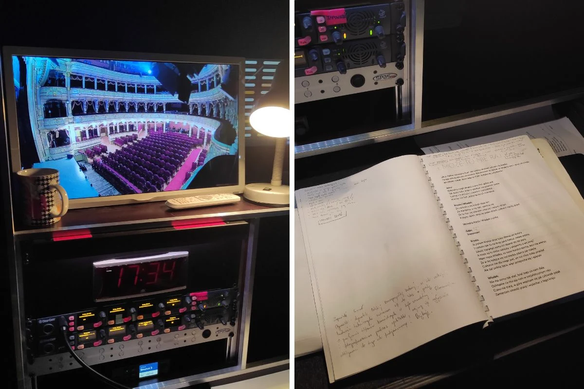 Chociaż widzów brak, w Teatrze Słowackiego sporo się dzieje. Na zdjęciu "centrum dowodzenia" inspicjenta i scenariusz musicalu "1989" Chociaż widzów brak, w Teatrze Słowackiego sporo się dzieje. Na zdjęciu "centrum dowodzenia" inspicjenta i scenariusz musicalu "1989"