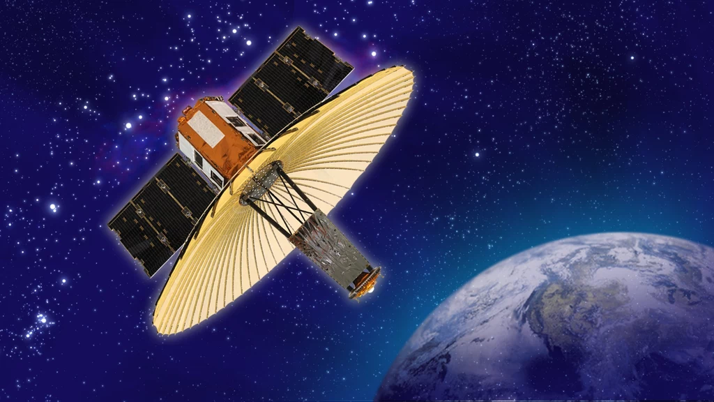 Grafika koncepcyjna satelity TecSAR produkcji Israel Aerospace Industries. Sygnały radarów mogą przebijać się przez chmury i nie są zakłócane przez warunki atmosferyczne. To ich przewaga nad zwykłymi zdjęciami satelitarnymi