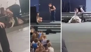 Fragment "inscenizacji" podczas rekolekcji dla szkół średnich w kościele Maksymiliana Kolbego w Toruniu 