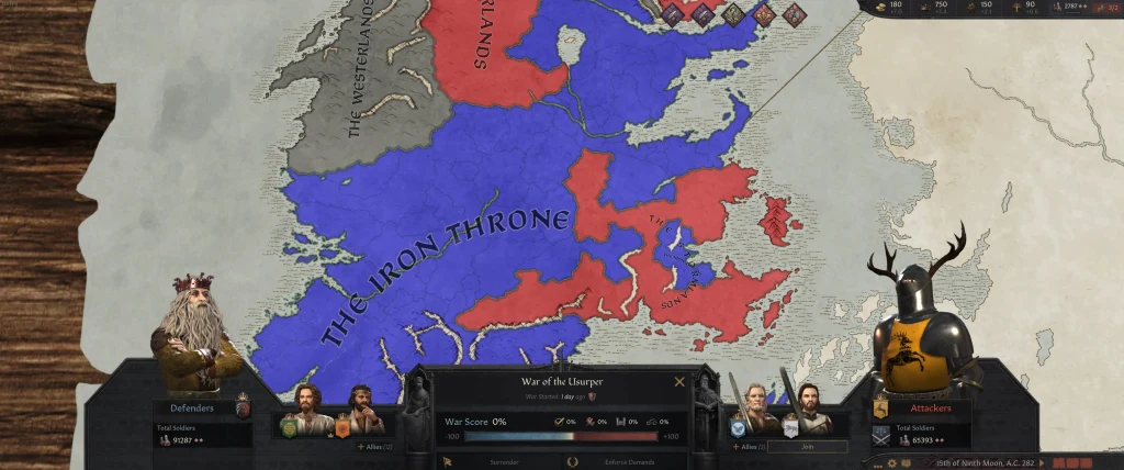 Mapa Westeros w Crusader Kings III Mapa Westeros w Crusader Kings III