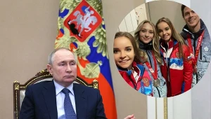 Władimir Putin/Dina i Arina Awerina na wiecu poparcia dla wojny w Ukrainie