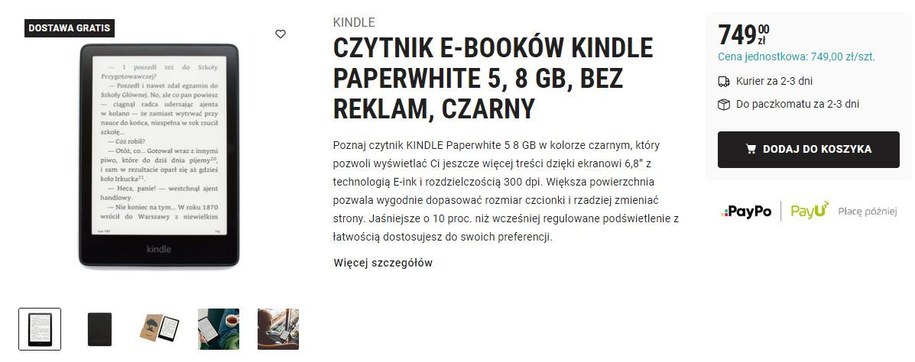 Kindle Paperwhite 5 w Biedronce 