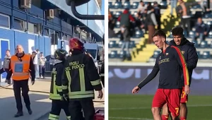 Ligowy mecz opóźniony przez... pożar w szatni. Piłkarze zostali ewakuowani