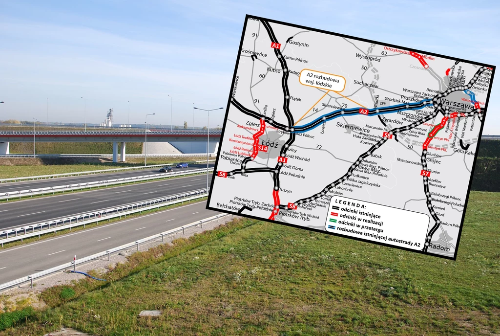 Autostrada A2 Łódź - Warszawa doczeka się dodatkowych pasów ruchu. Będzie unikatowa na europejską skalę