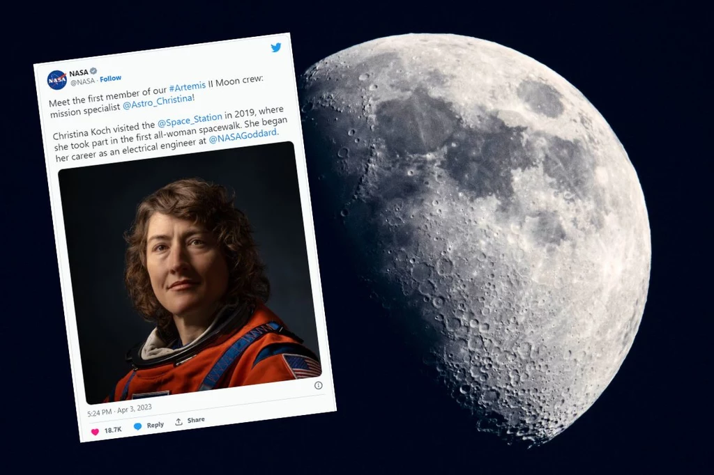 Astronautka Christina Koch będzie pierwszą kobietą, która poleci w okolice Księżyca
