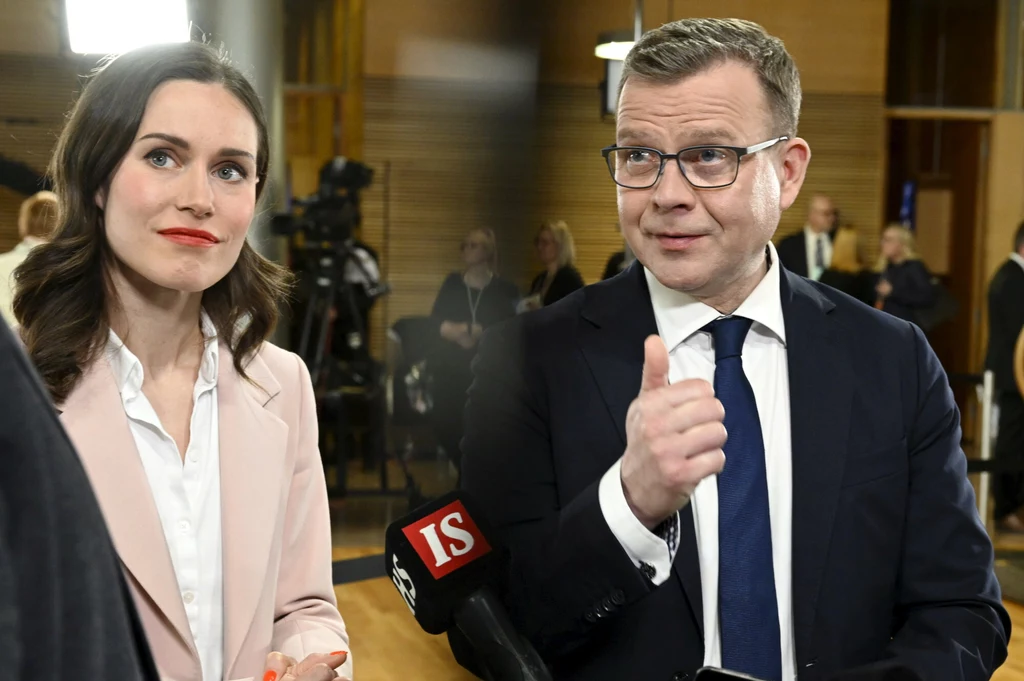 Od lewej: Sanna Marin i Petteri Orpo Od lewej: Sanna Marin i Petteri Orpo