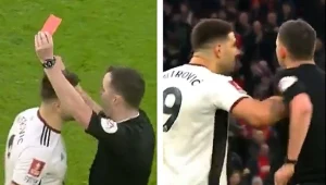 Aleksandar Mitrović stracił n ad sobą panowanie. Nie zagra w ośmiu kolejnych meczach (Źródło: Twitter)