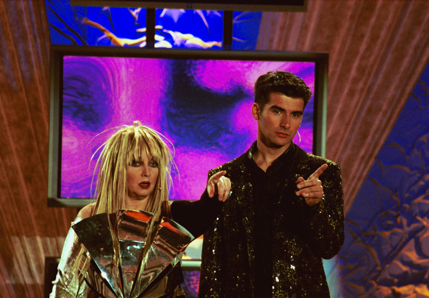 Sylwester w Jedynce w 2001 roku. W towarzystwie Tomka Kammela