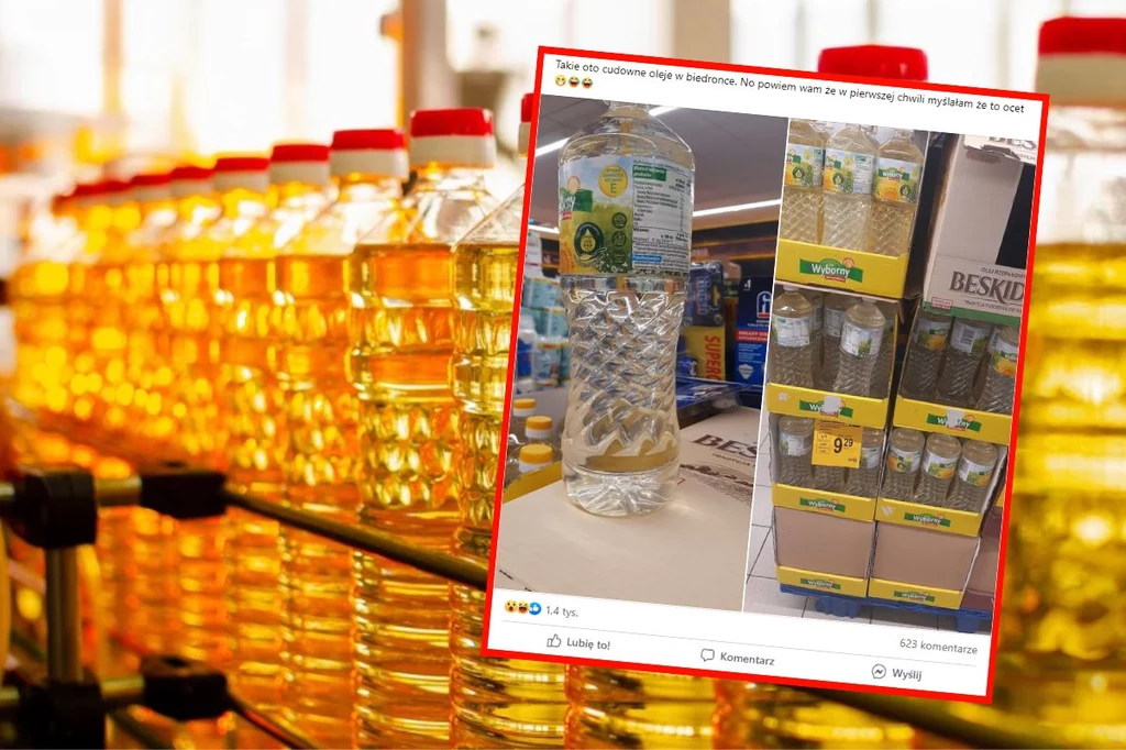 Przezroczysty olej słonecznikowy z Biedronki wywołał burzę w internecie