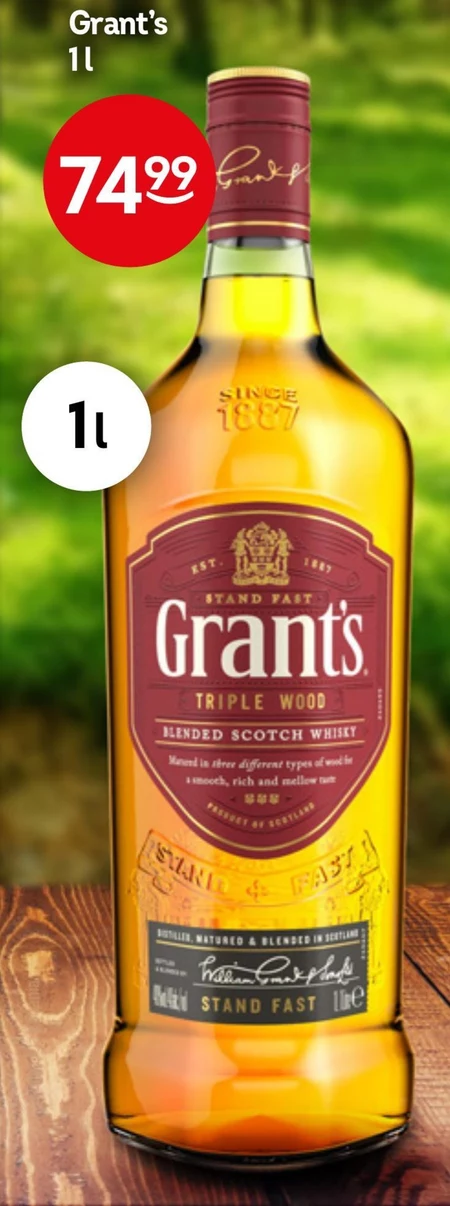 Grant's Triple Wood Scotch Whisky 1 l