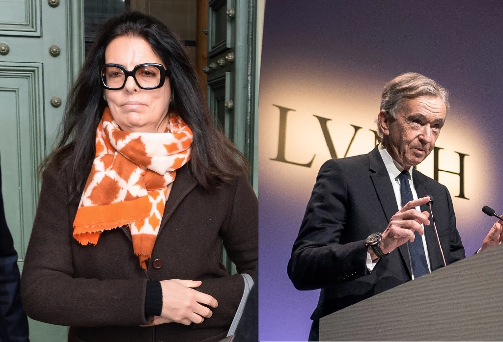 Francoise Bettencourt Meyers, główna udziałowiec koncernu L'Oreal, i Bernard Arnault, szef koncernu Louis Vuitton Moet Hennessy. /Fot. MEHDI FEDOUACH oraz Arthur N. Orchard / Hans Lucas