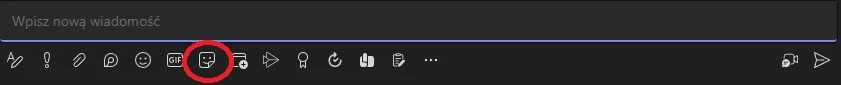 Ikona naklejki w aplikacji Teams