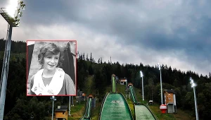 Kompleks skoczni Skalite w Szczyrku. W ramce Antoni Juroszek, który zmarł 11 lat temu