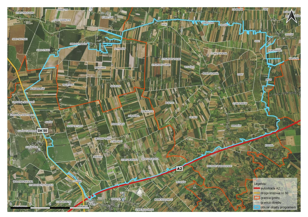 Obszar objęty PDN, źródło: Centralny Port Komunikacyjny
