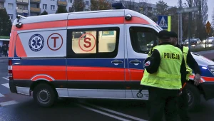 Policjanci i karetka pogotowia (zdj. ilustracyjne)