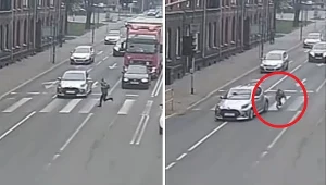 Młoda kobieta omal nie została potrącona przez samochód