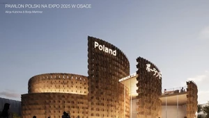 Drewniana konstrukcja o wyglądzie galaktyki. To Pawilon Polski na EXPO 2025