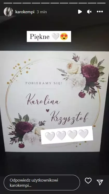 Karolina Kempińska i Krzysztof Skiba biorą ślub