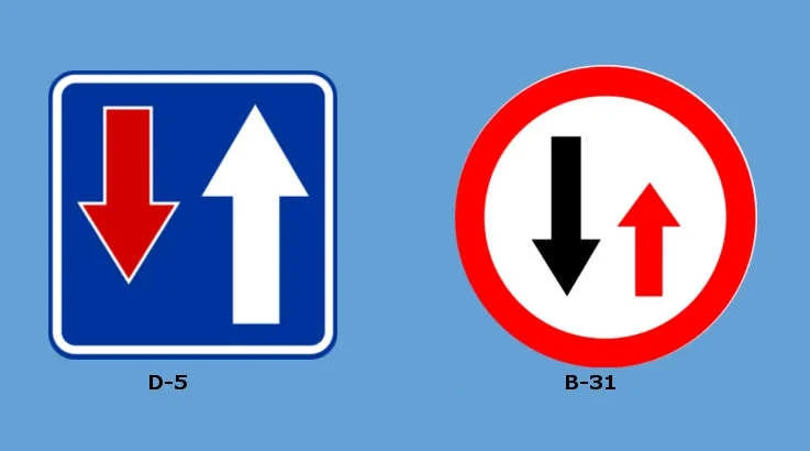 Znaki D-5 i B-31